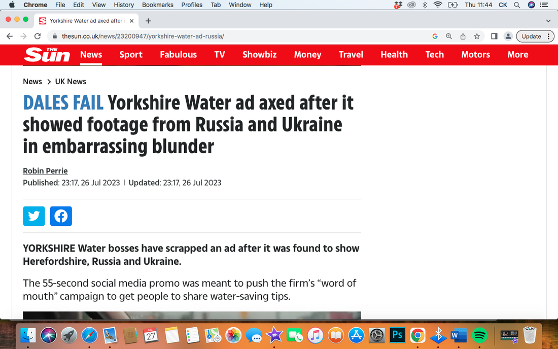 Picture of Yorkshire Water deleted video story in The Sun