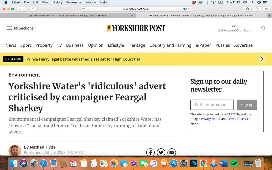 Picture of Yorkshire Water deleted video story in Yorkshire Post