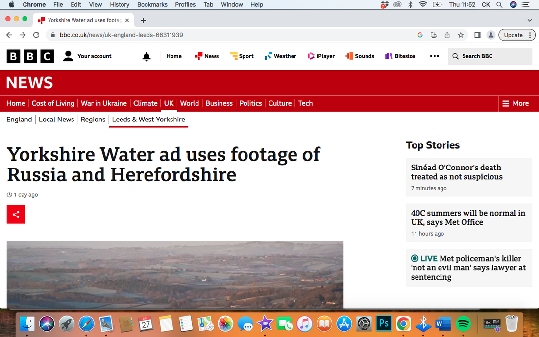 Picture of Yorkshire Water deleted video story on BBC